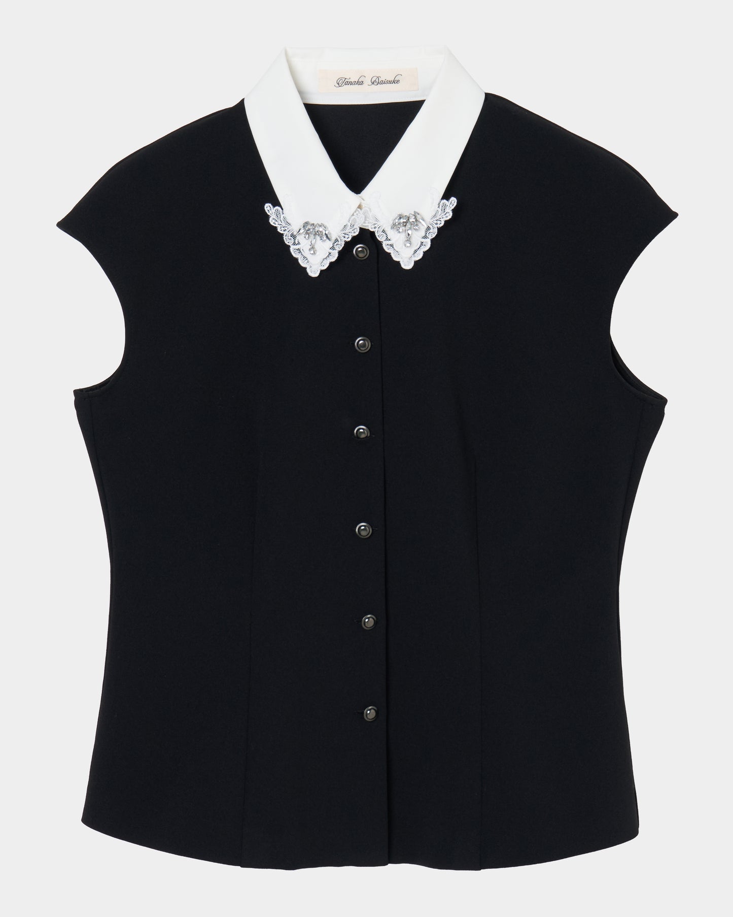 Lace bijou collar blouse Black【Delivery in March 2027】