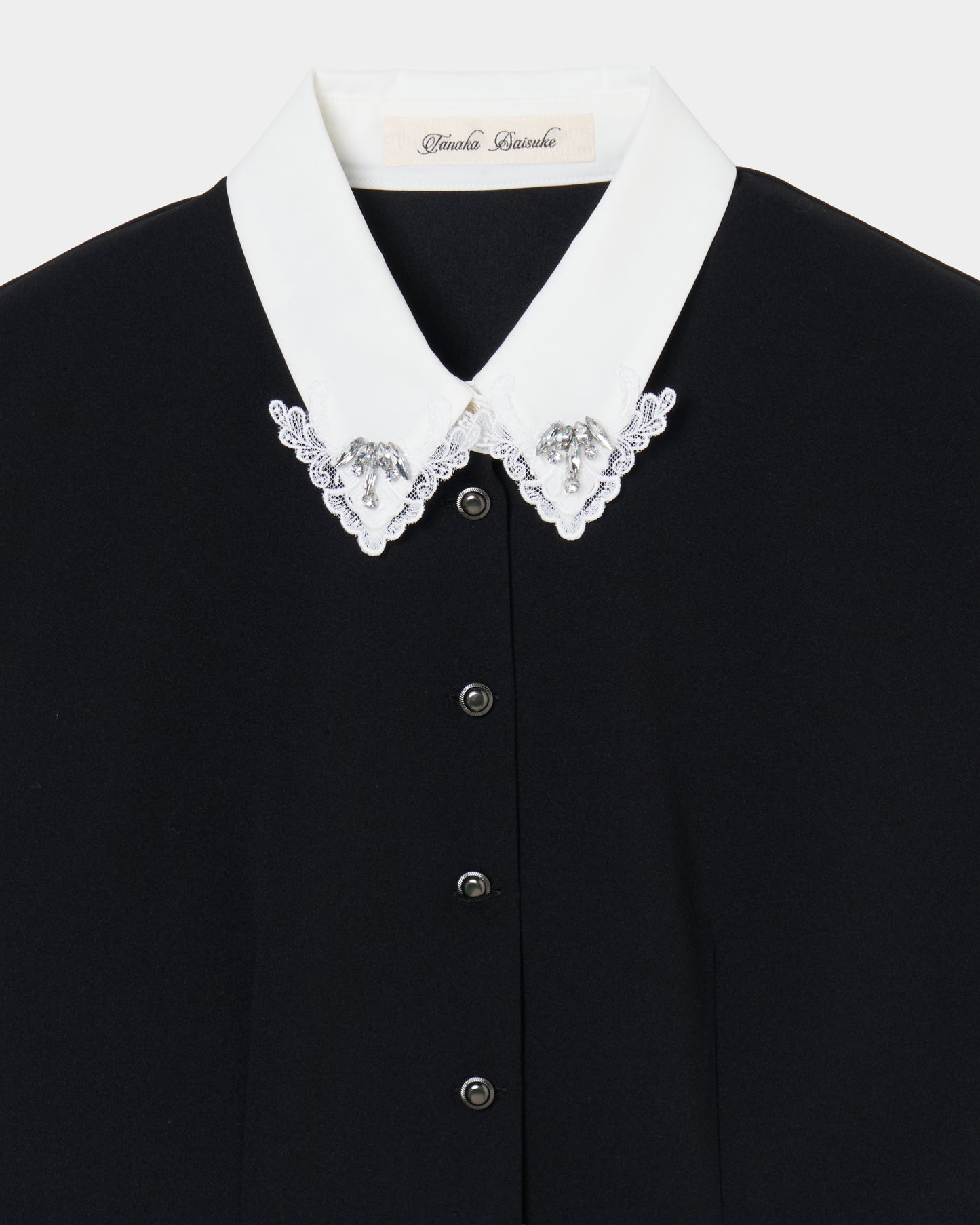 Lace bijou collar blouse Black【Delivery in March 2027】