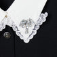 Lace bijou collar blouse Black【Delivery in March 2027】