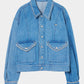Letter pocket denim jacket Blue【Delivery in February 2027】