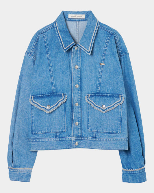 Letter pocket denim jacket Blue【Delivery in February 2027】