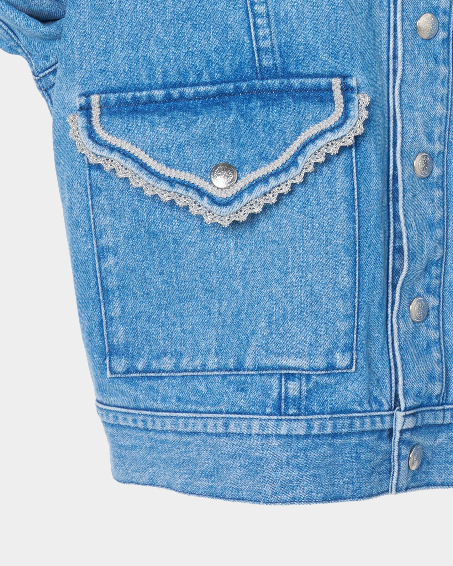 Letter pocket denim jacket Blue【Delivery in February 2027】