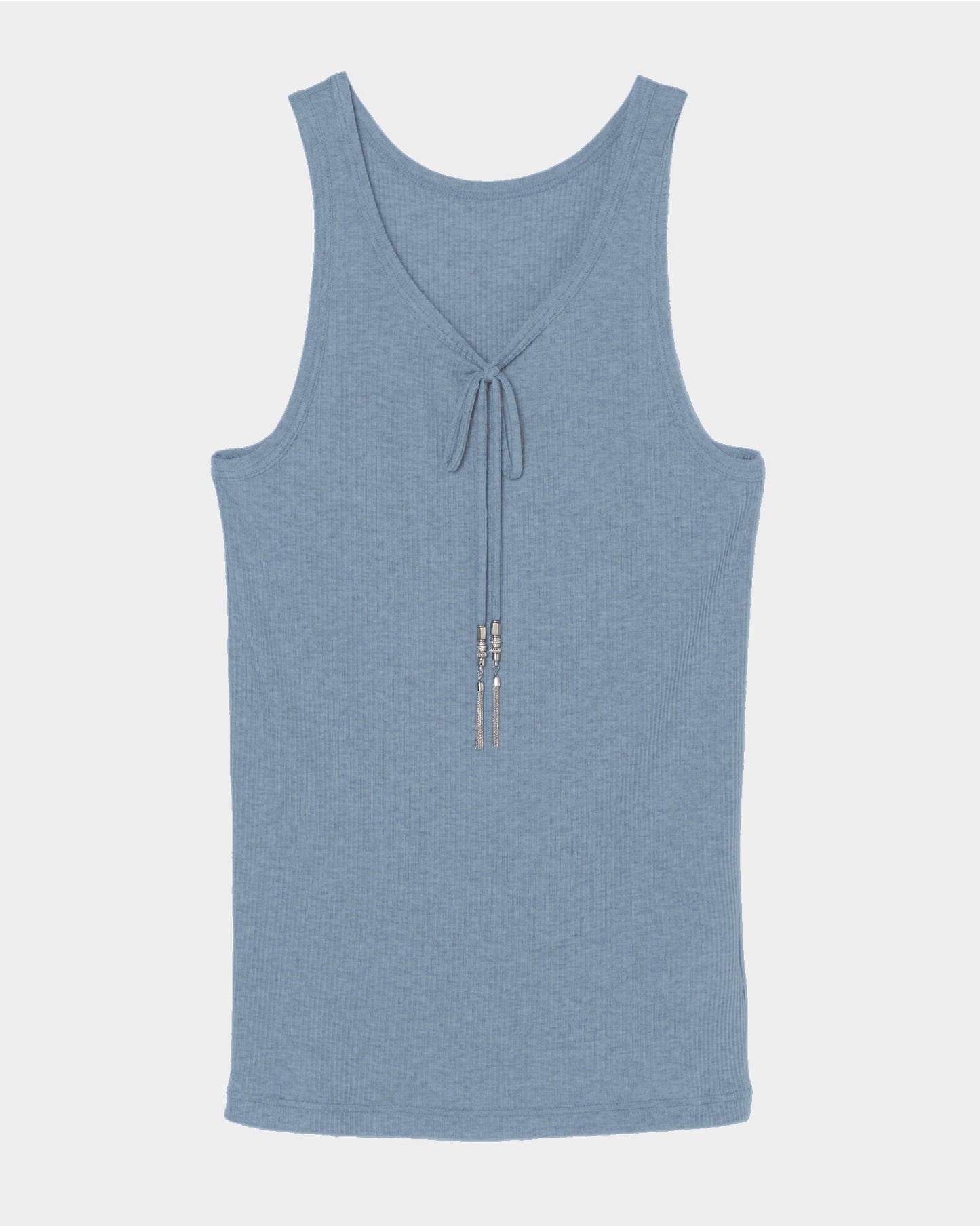 metal ribbon tank top Blue【Delivery in March 2027】