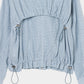 bijou logo check drawstring blouson Blue【Delivery in January 2027】