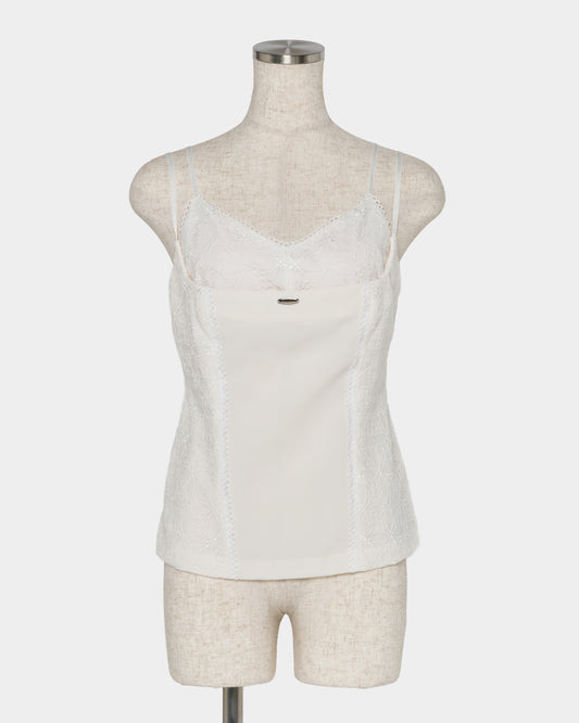 Rosette tile bustier tops White【Delivery in February 2027】
