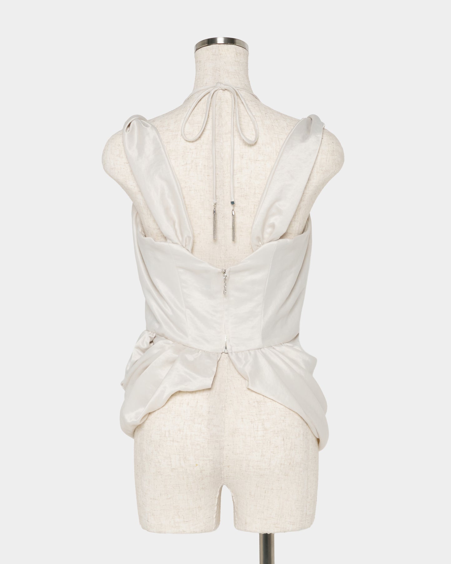 satin drape camisole tops Off white【Delivery in February 2027】