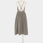 Front ruffle open back dress Greige【Delivery in February 2027】
