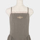 Front ruffle open back dress Greige【Delivery in February 2027】