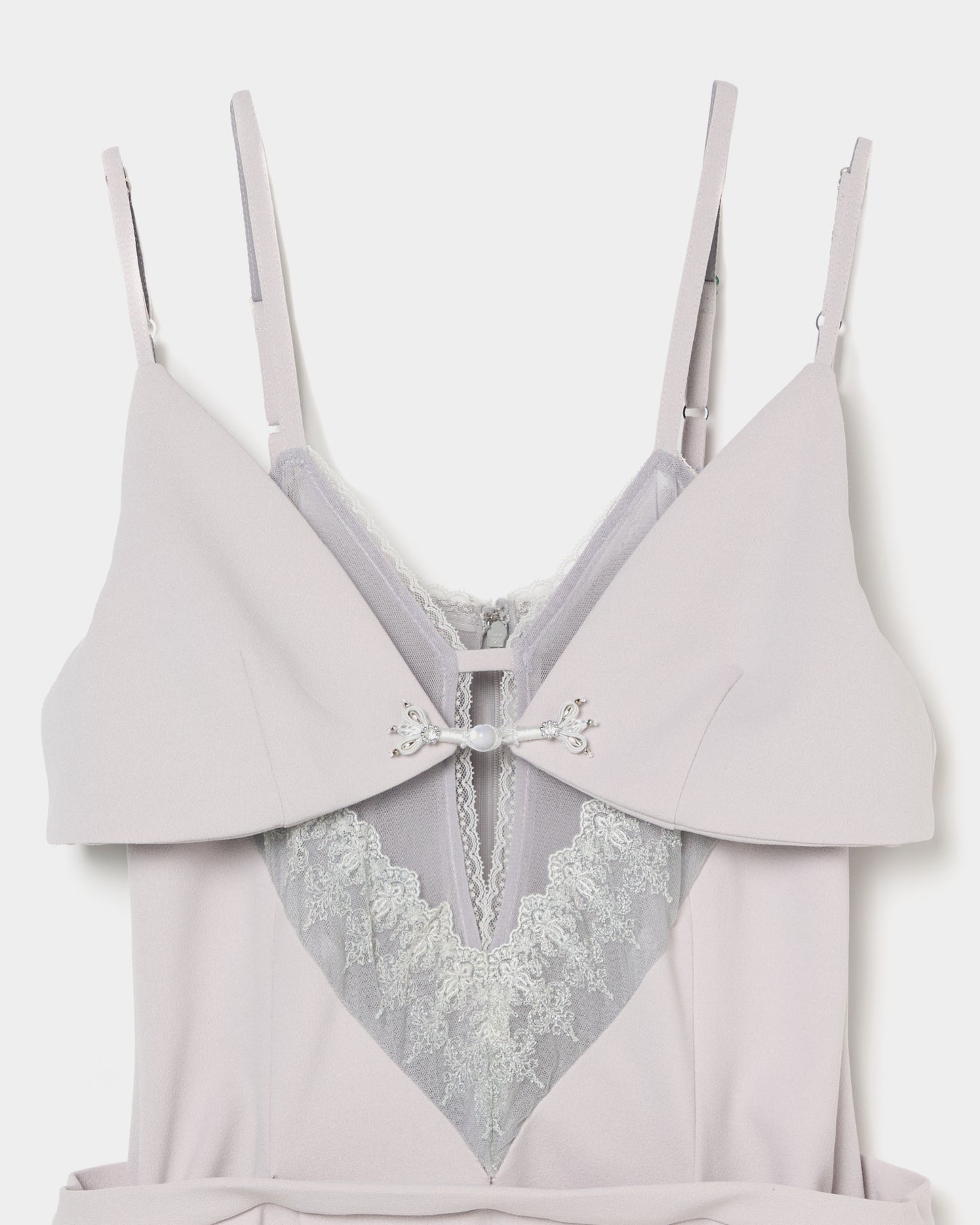 layered bra jersey cami one-piece Ash gray【Delivery in February 2026】