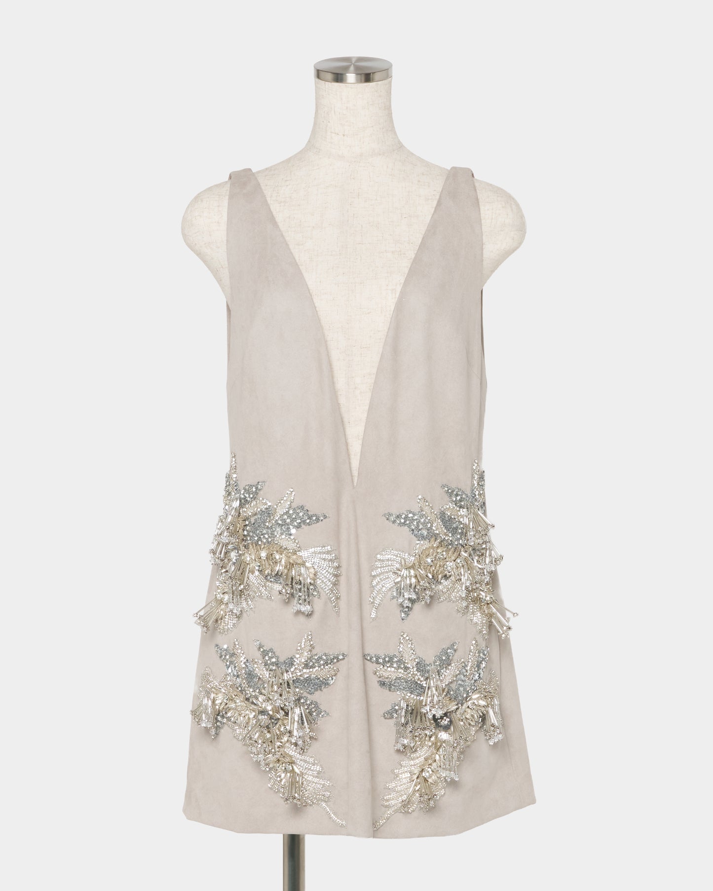 Botanical bijou suede mini dress【Delivery in March 2027】