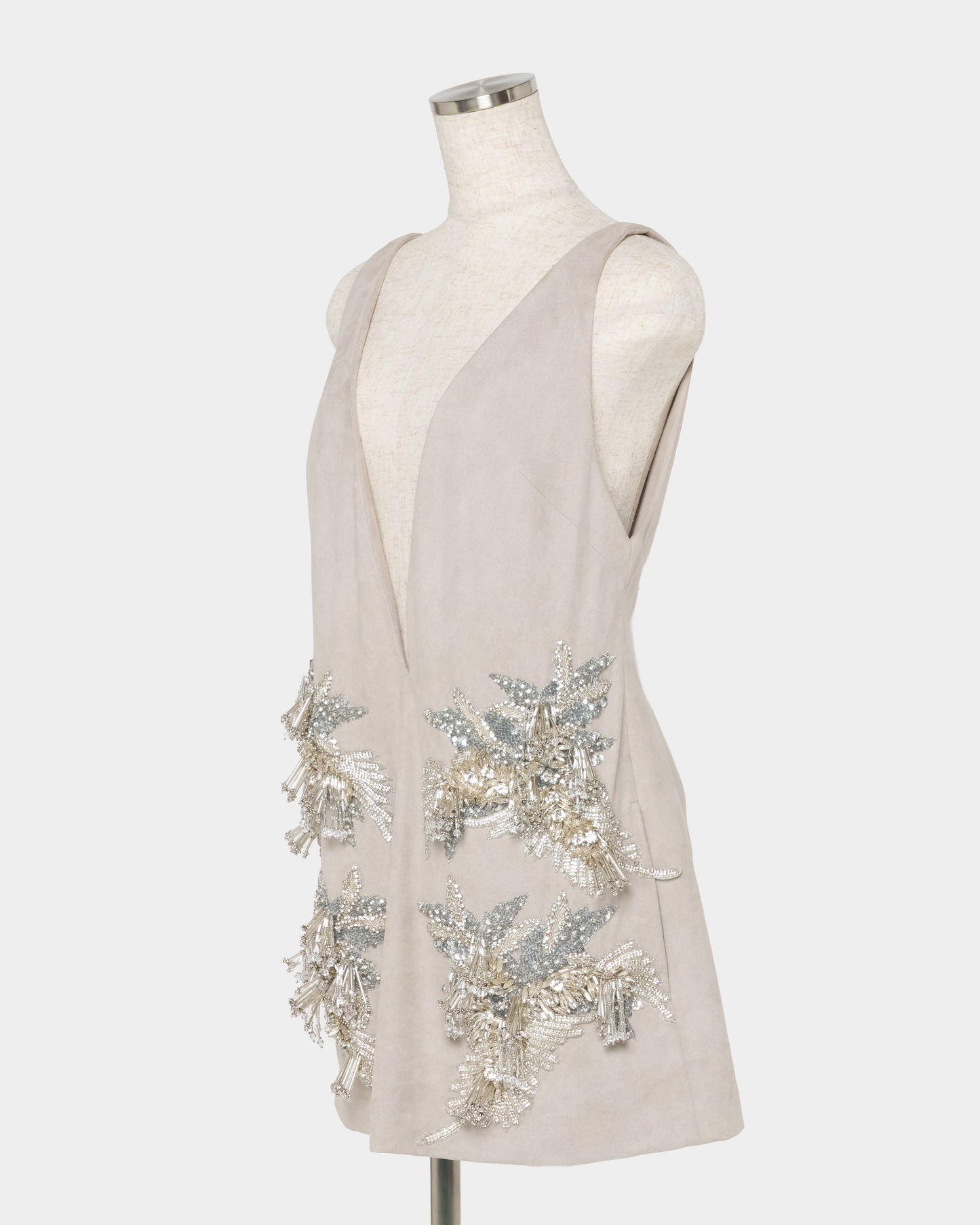 Botanical bijou suede mini dress【Delivery in March 2027】