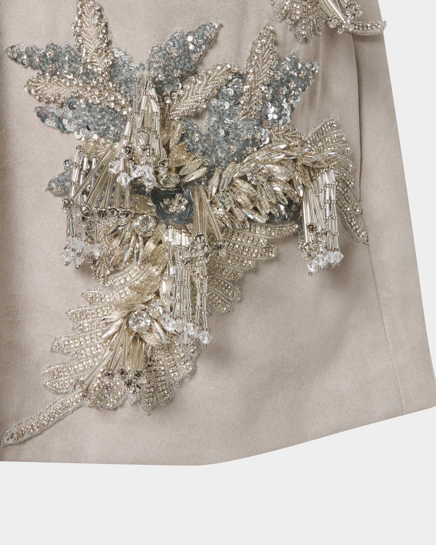 Botanical bijou suede mini dress【Delivery in March 2027】