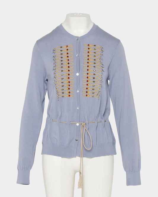 Napoleon bijou knit cardigan Sax【Delivery in February 2027】
