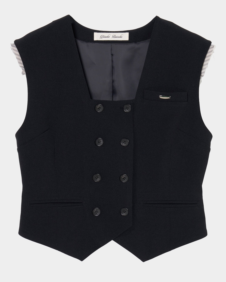 Exposed shoulder pad vest Black【Delivery in January 2027】