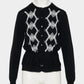 Lace argyle bijou knit  cardigan Black【Delivery in February 2027】