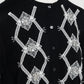 Lace argyle bijou knit  cardigan Black【Delivery in February 2027】