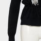 Lace argyle bijou knit  cardigan Black【Delivery in February 2027】