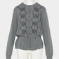 Lace argyle bijou knit  cardigan Gray【Delivery in February 2027】