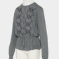 Lace argyle bijou knit  cardigan Gray【Delivery in February 2027】
