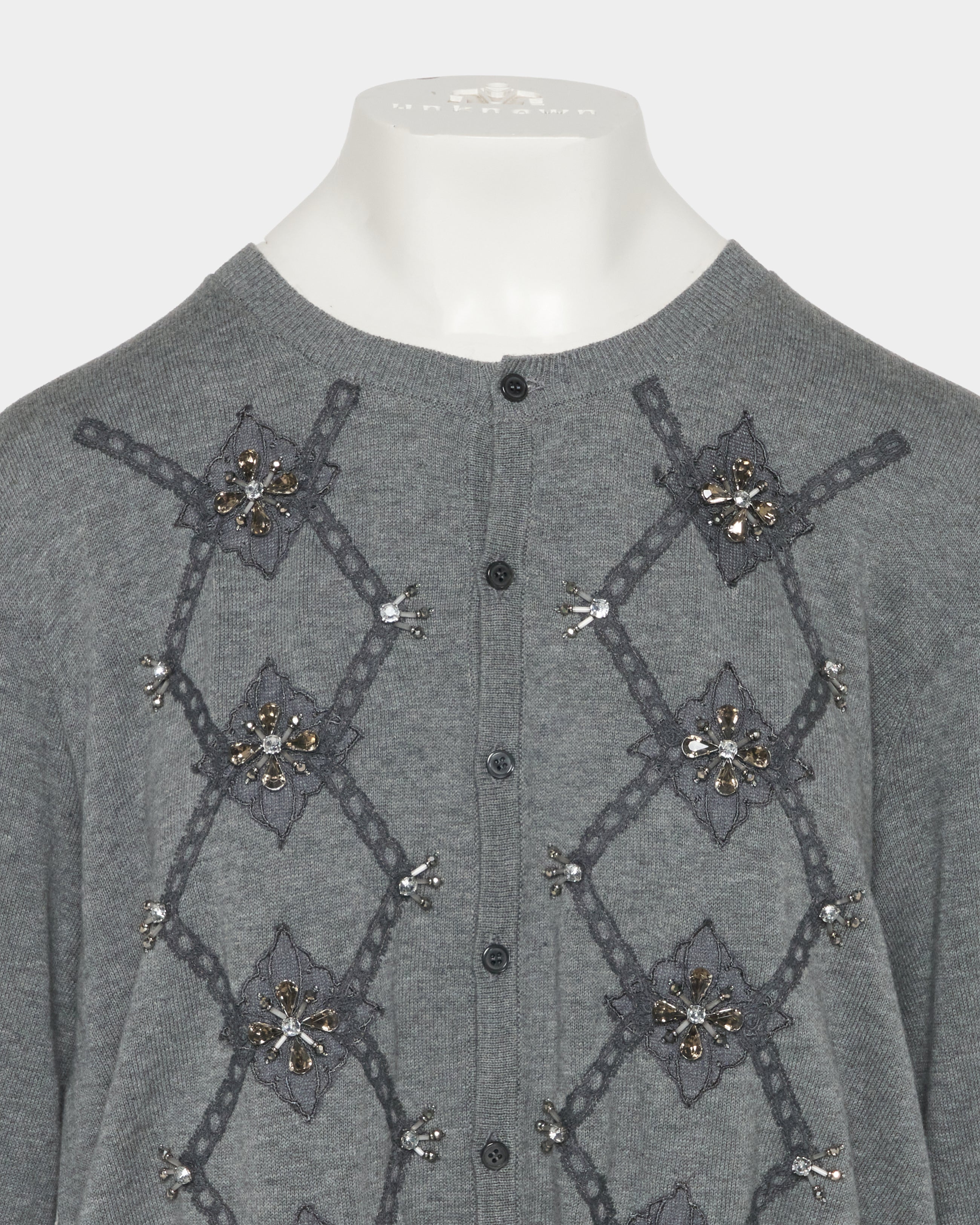 tanakadaisuke(タナカダイスケ)|ニット|Lace argyle bijou knit
