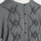Lace argyle bijou knit  cardigan Gray【Delivery in February 2027】