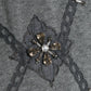 Lace argyle bijou knit  cardigan Gray【Delivery in February 2027】