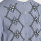 Lace argyle bijou knit  cardigan Sax【Delivery in February 2027】