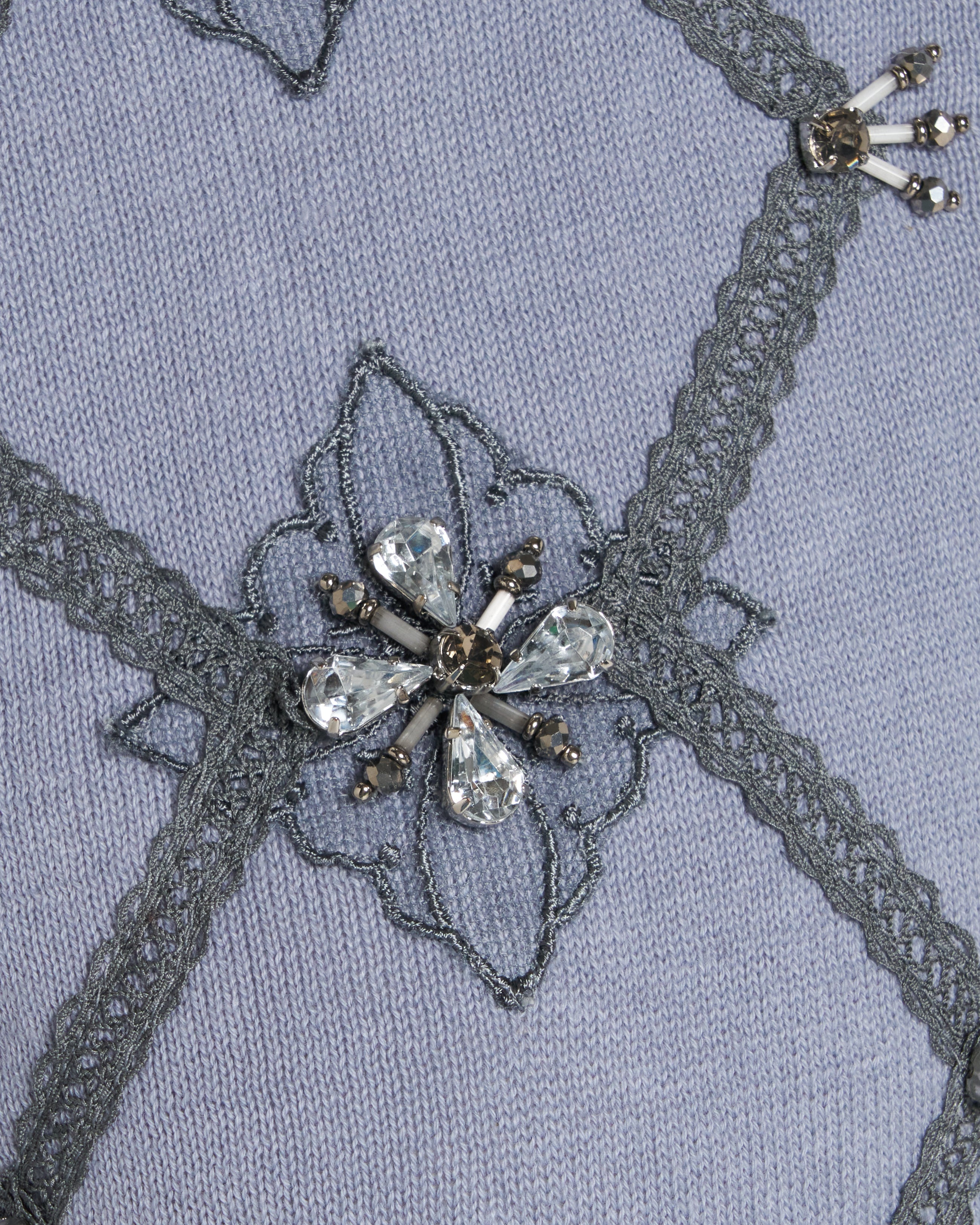 tanakadaisuke(タナカダイスケ)|ニット|Lace argyle bijou knit