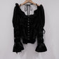 front hook ribbon satin blouse Black【Delivery in July 2025】