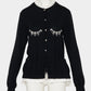 Bijou bra peplum knit  cardigan Black【Delivery in February 2027】