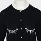 Bijou bra peplum knit  cardigan Black【Delivery in February 2027】