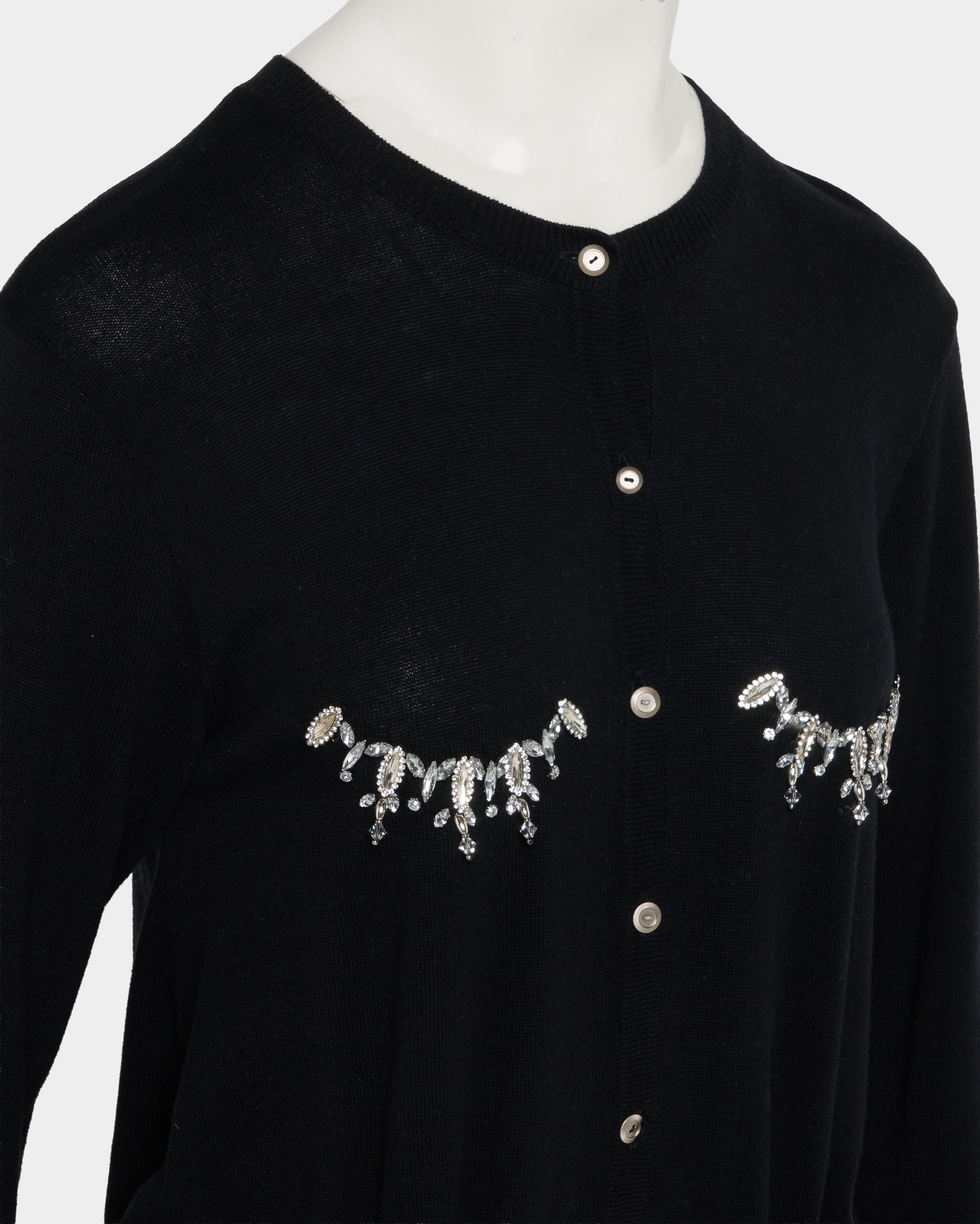 Bijou bra peplum knit  cardigan Black【Delivery in February 2027】