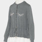 Bijou bra peplum knit  cardigan Gray【Delivery in February 2027】