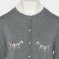 Bijou bra peplum knit  cardigan Gray【Delivery in February 2027】