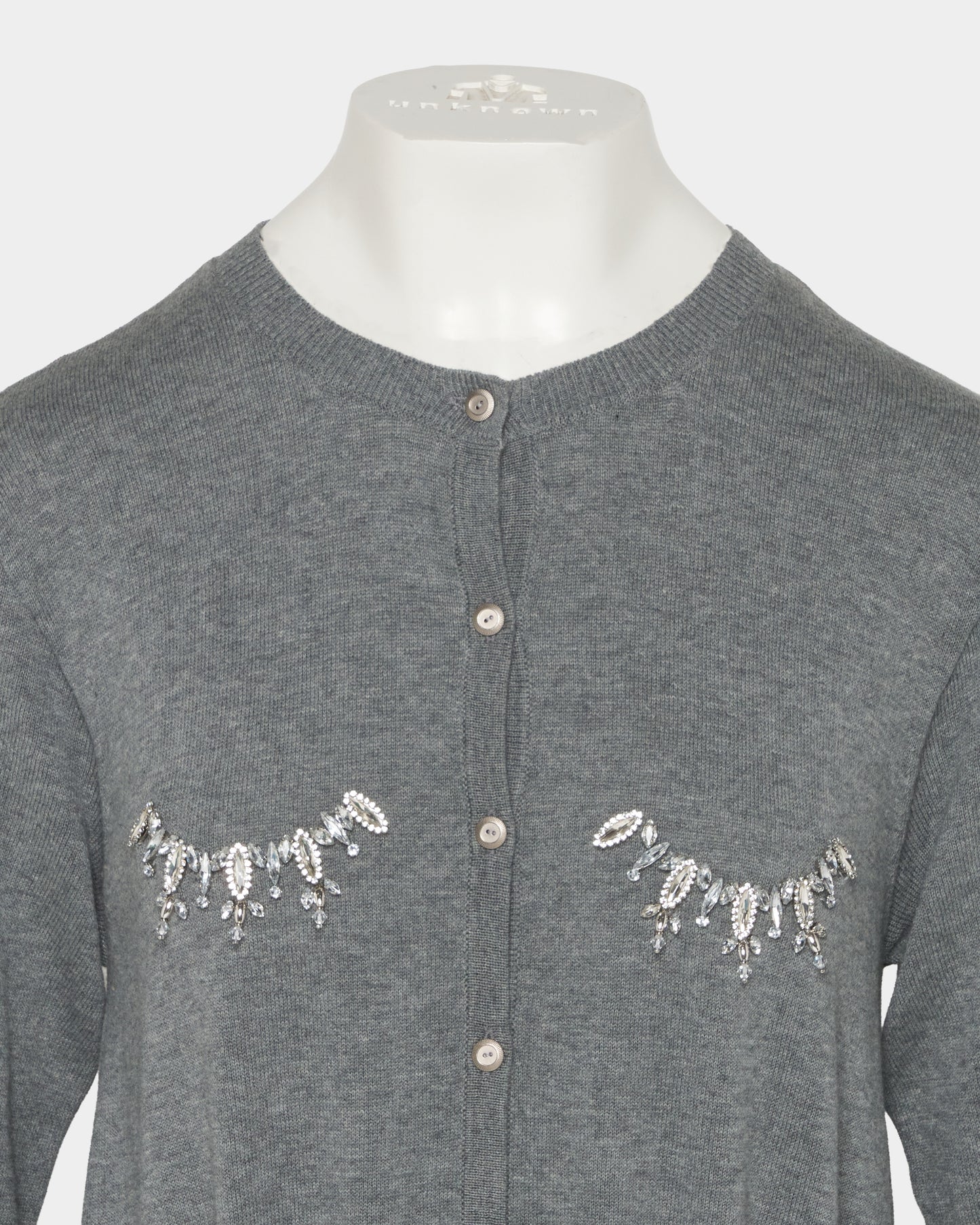 Bijou bra peplum knit  cardigan Gray【Delivery in February 2027】