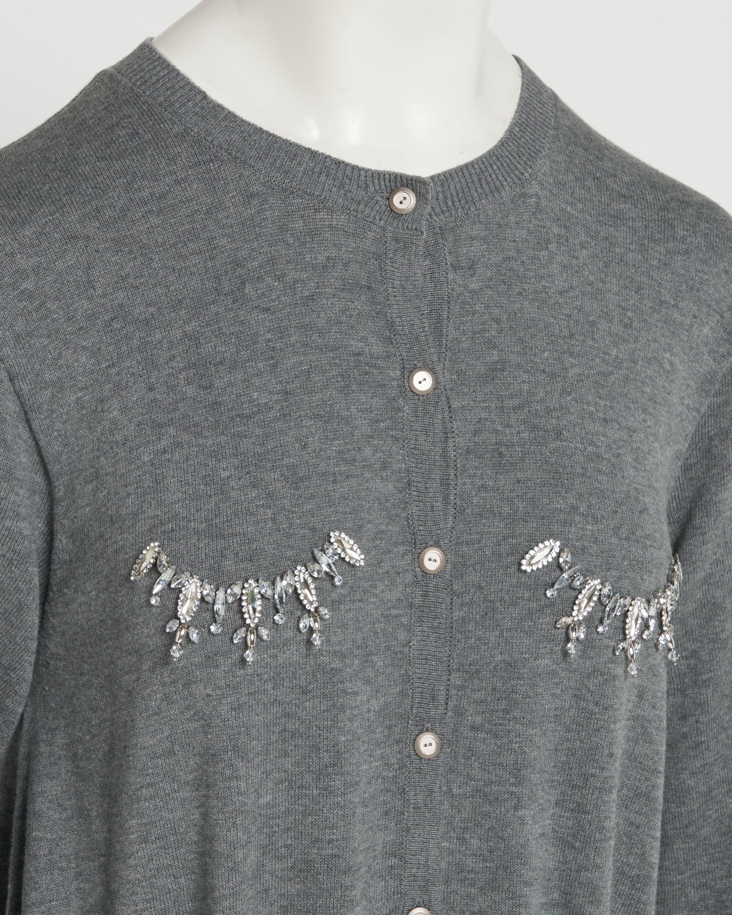 Bijou bra peplum knit  cardigan Gray【Delivery in February 2027】