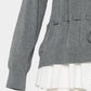 Bijou bra peplum knit  cardigan Gray【Delivery in February 2027】