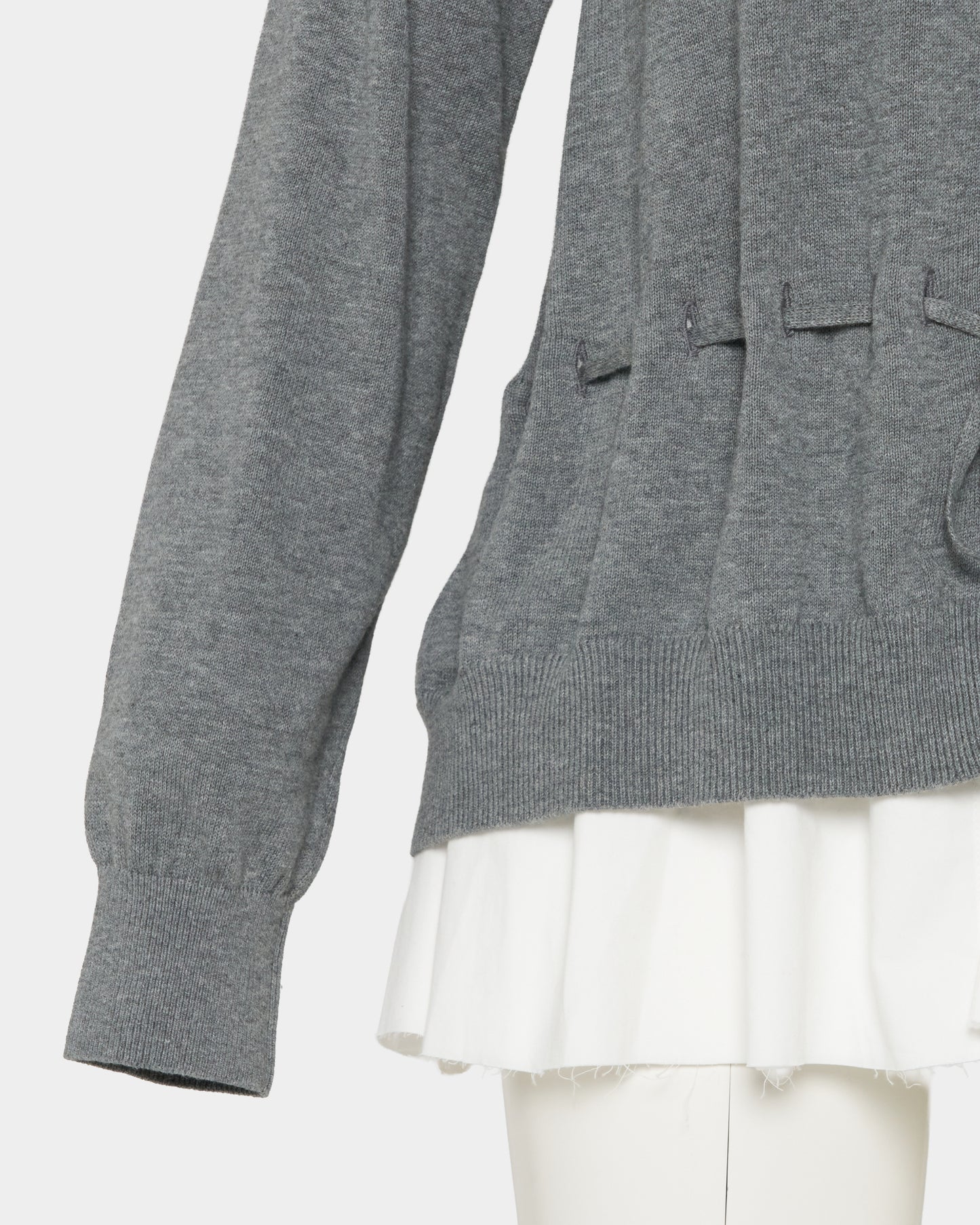 Bijou bra peplum knit  cardigan Gray【Delivery in February 2027】