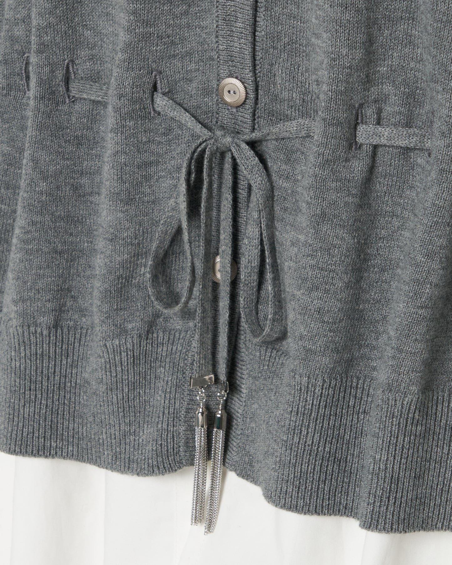 Bijou bra peplum knit  cardigan Gray【Delivery in February 2027】
