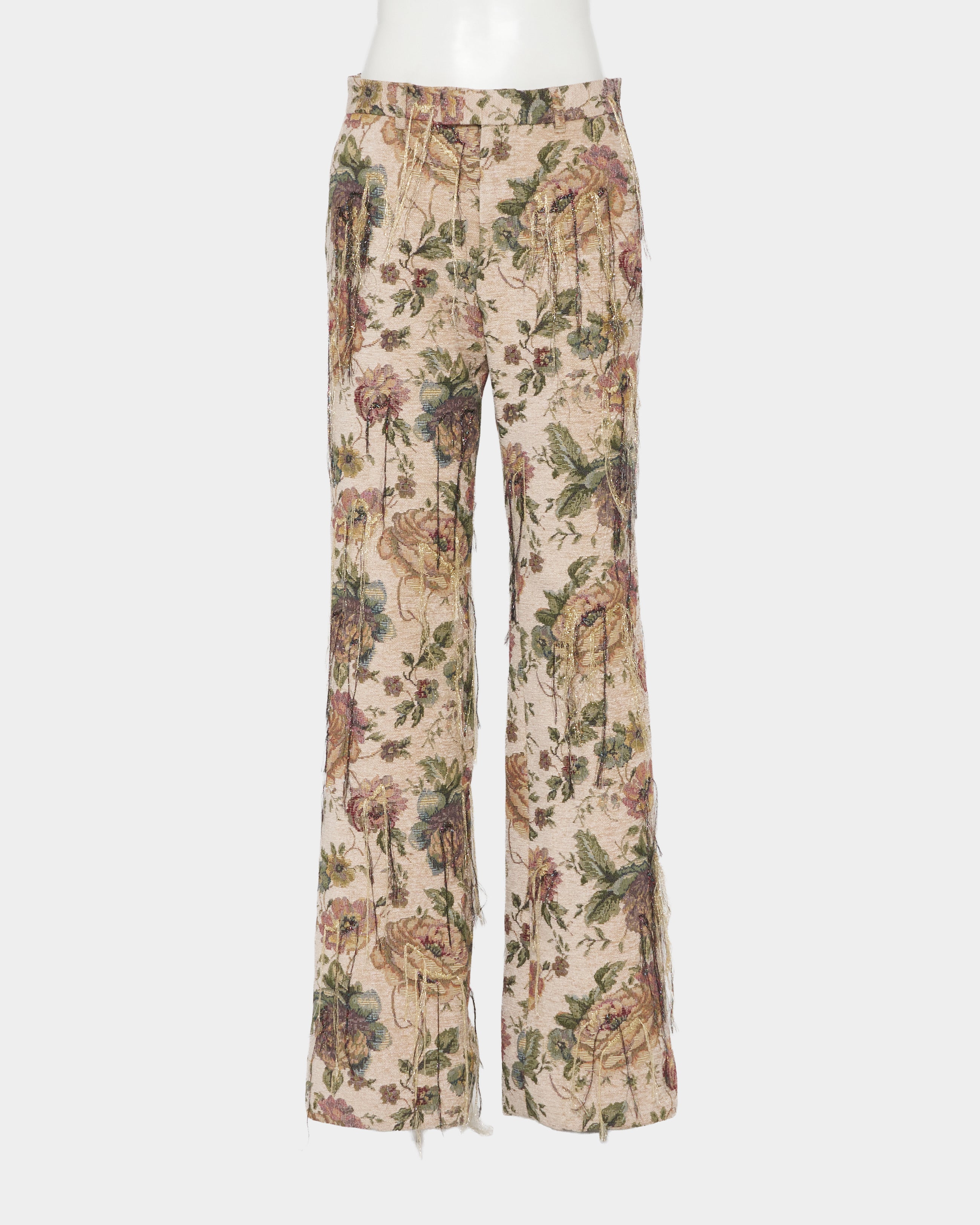 ISSEI MIYAKE プロムナード 花柄 パンツ tanakadaisuke(タナカダイスケ)|パンツ|Frolal jacquard fringe pants