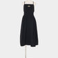 Front ruffle open back dress Black【Delivery in February 2027】