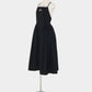 Front ruffle open back dress Black【Delivery in February 2027】