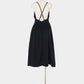 Front ruffle open back dress Black【Delivery in February 2027】