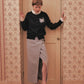 Meringue swan cardigan Black【Stock】