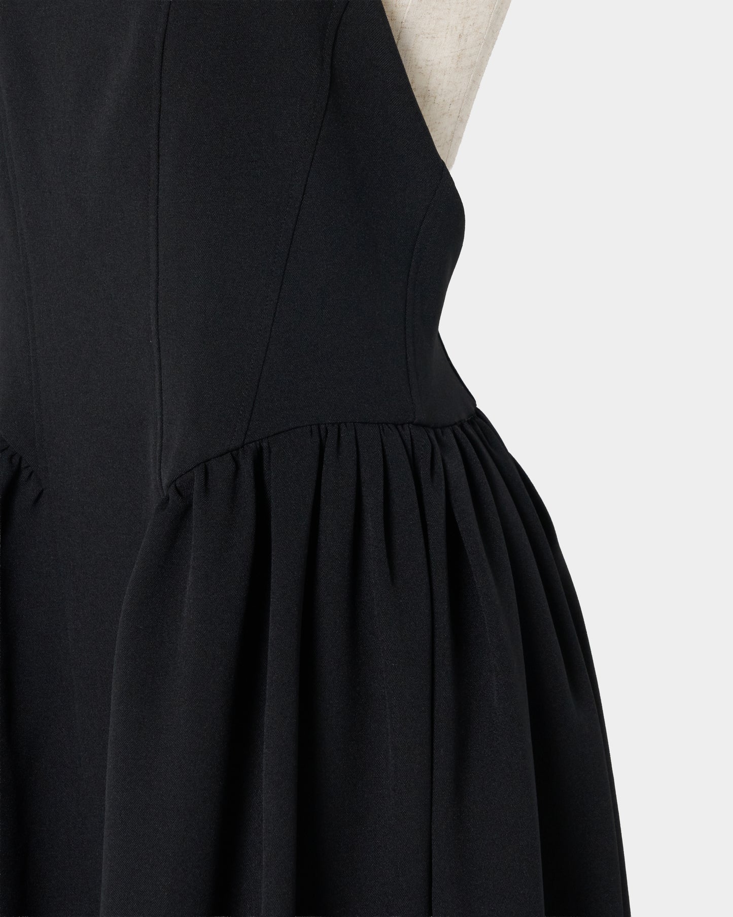 Front ruffle open back dress Black【Delivery in February 2027】