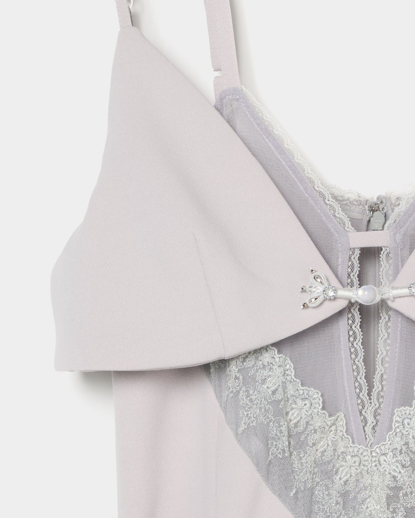 layered bra jersey cami one-piece Ash gray【Delivery in February 2026】