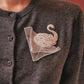 Meringue swan cardigan Gray【Stock】