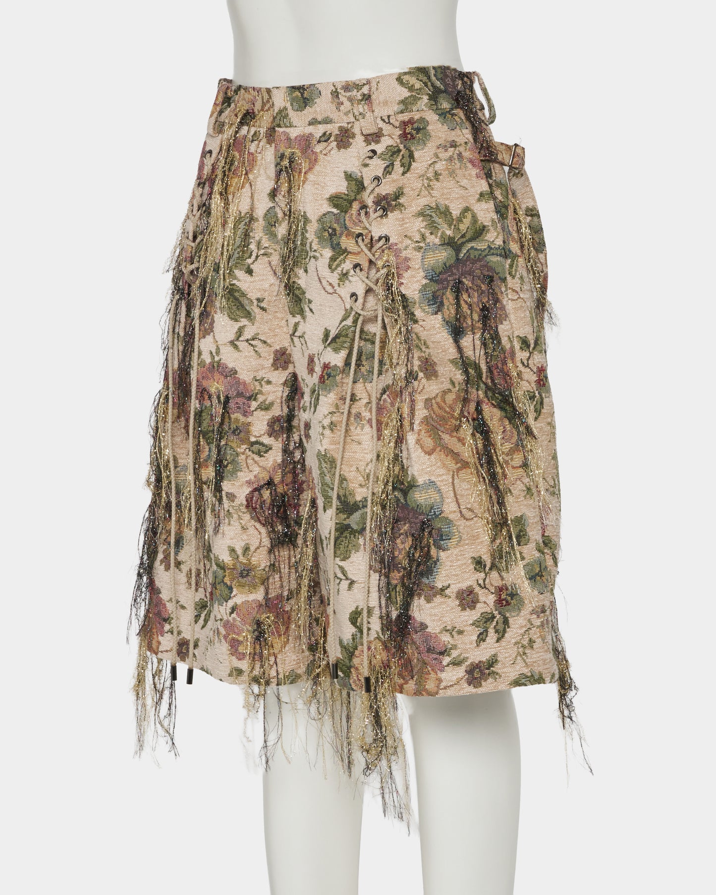 Frolal jacquard fringe half pants【Delivery in March 2027】