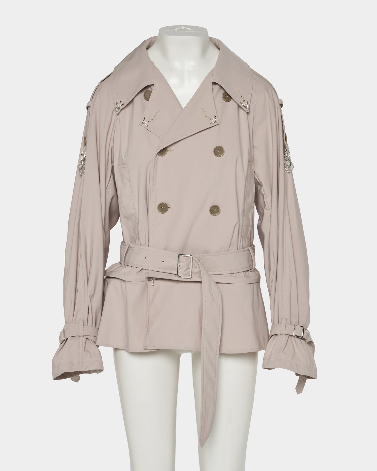 Beads epolette peplum trench jacket Beige【Delivery in January 2027】