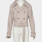 Beads epolette peplum trench jacket Beige【Delivery in January 2027】